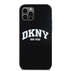 Чохол DKNY Liquid Silicone White Printed Logo для iPhone 12 | 12 Pro Black with MagSafe (DKHMP12MSNYACH)