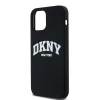 Чохол DKNY Liquid Silicone White Printed Logo для iPhone 12 | 12 Pro Black with MagSafe (DKHMP12MSNYACH)