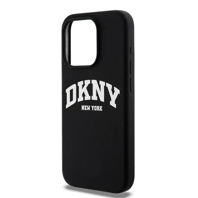 Чохол DKNY Liquid Silicone White Printed Logo для iPhone 13 Pro Black with MagSafe (DKHMP13LSNYACH)
