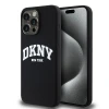 Чохол DKNY Liquid Silicone White Printed Logo для iPhone 13 Pro Max Black with MagSafe (DKHMP13XSNYACH)