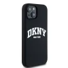 Чохол DKNY Liquid Silicone White Printed Logo для iPhone 15 / 14 / 13 Black with MagSafe (DKHMP15SSNYACH)