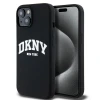 Чехол DKNY Liquid Silicone White Printed Logo для iPhone 15 Plus / 14 Plus Black with MagSafe (DKHMP15MSNYACH)