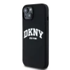 Чехол DKNY Liquid Silicone White Printed Logo для iPhone 15 Plus / 14 Plus Black with MagSafe (DKHMP15MSNYACH)