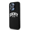 Чохол DKNY Liquid Silicone White Printed Logo для iPhone 15 Pro Black with MagSafe (DKHMP15LSNYACH)