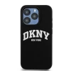 Чохол DKNY Liquid Silicone White Printed Logo для iPhone 15 Pro Black with MagSafe (DKHMP15LSNYACH)
