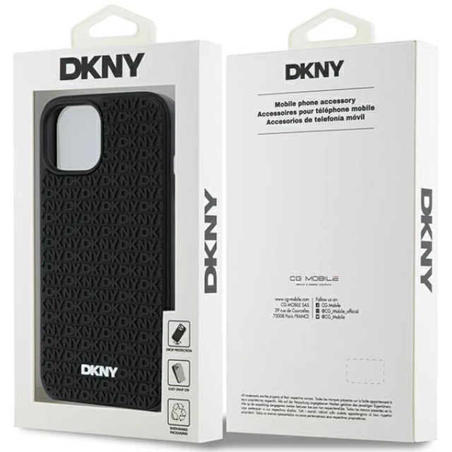 Чохол DKNY 3D Rubber Repeat для iPhone 15 Plus Black (DKHCP15M3DRPWK)
