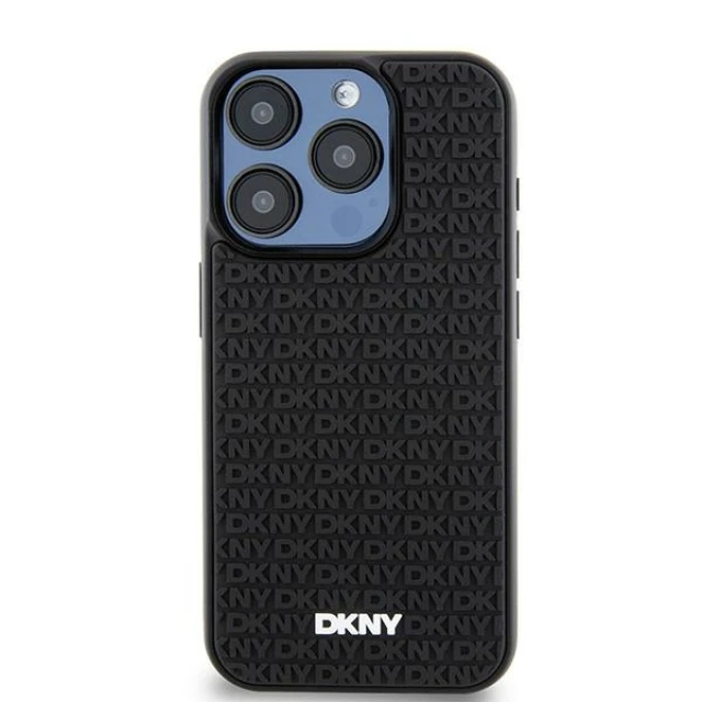 Чехол DKNY 3D Rubber Repeat Pattern для iPhone 15 Pro Max Black (DKHCP15X3DRPWK)