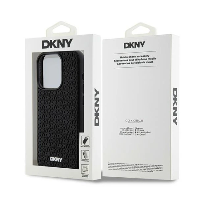 Чехол DKNY 3D Rubber Repeat Pattern для iPhone 15 Pro Max Black (DKHCP15X3DRPWK)