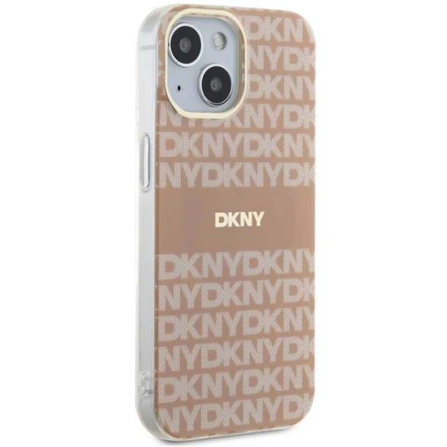 Чохол DKNY IML Mono & Stripe для iPhone 15 | 14 | 13 Pink with MagSafe (DKHMP15SHRHSEP)