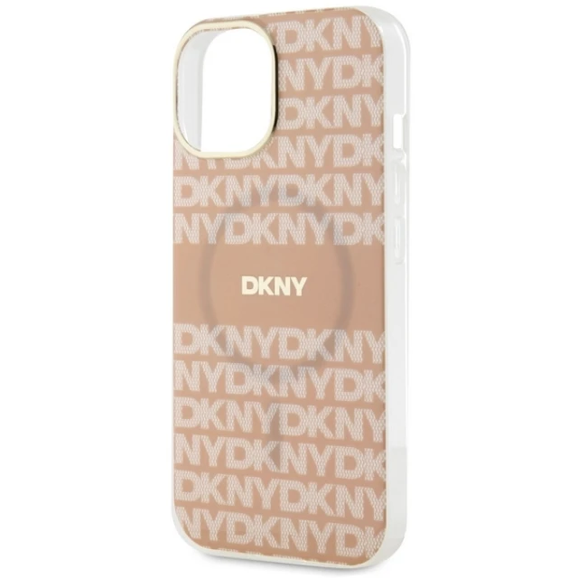 Чохол DKNY IML Mono & Stripe для iPhone 15 | 14 | 13 Pink with MagSafe (DKHMP15SHRHSEP)