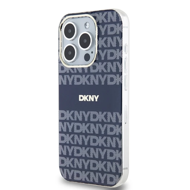 Чохол DKNY IML Mono Stripe для iPhone 15 Pro Blue with MagSafe (DKHMP15LHRHSEB)