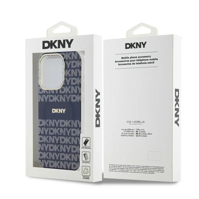 Чохол DKNY IML Mono Stripe для iPhone 15 Pro Blue with MagSafe (DKHMP15LHRHSEB)