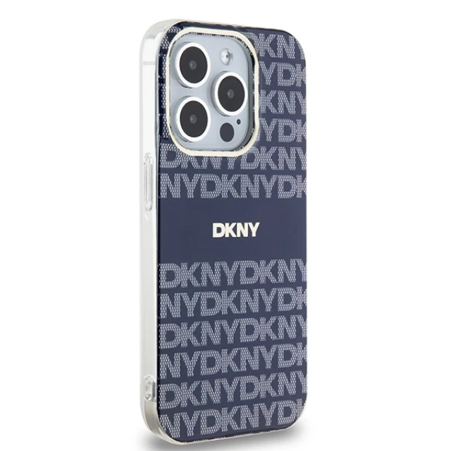 Чехол DKNY IML Mono & Stripe для iPhone 15 Pro Max Blue with MagSafe (DKHMP15XHRHSEB)