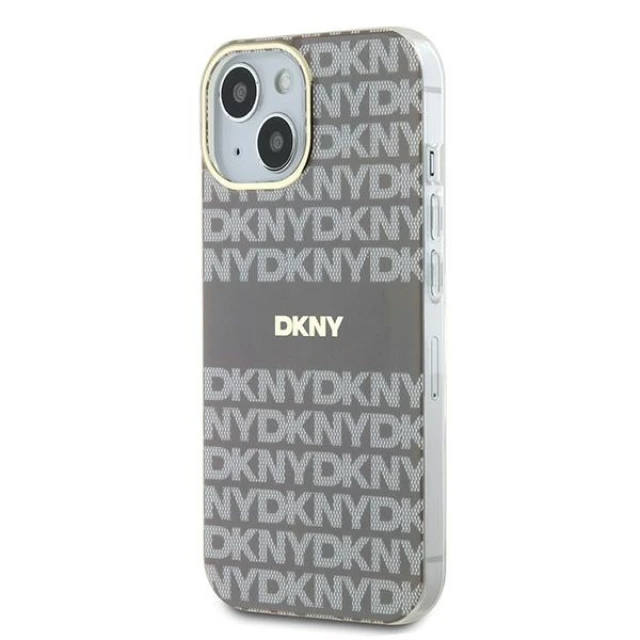 Чохол DKNY Hardcase IML Mono & Stripe для iPhone 15 / 14 / 13 Beige with MagSafe (DKHMP15SHRHSEE)