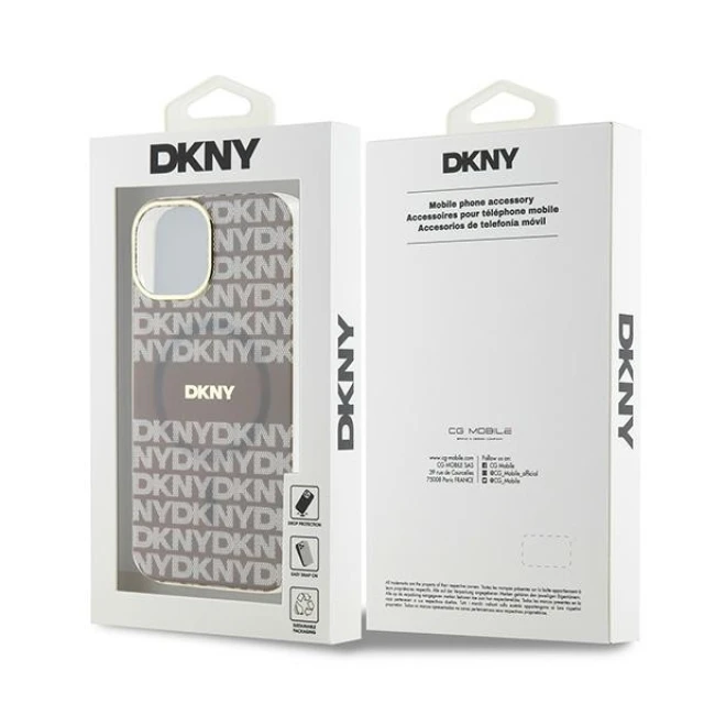 Чохол DKNY Hardcase IML Mono & Stripe для iPhone 15 / 14 / 13 Beige with MagSafe (DKHMP15SHRHSEE)
