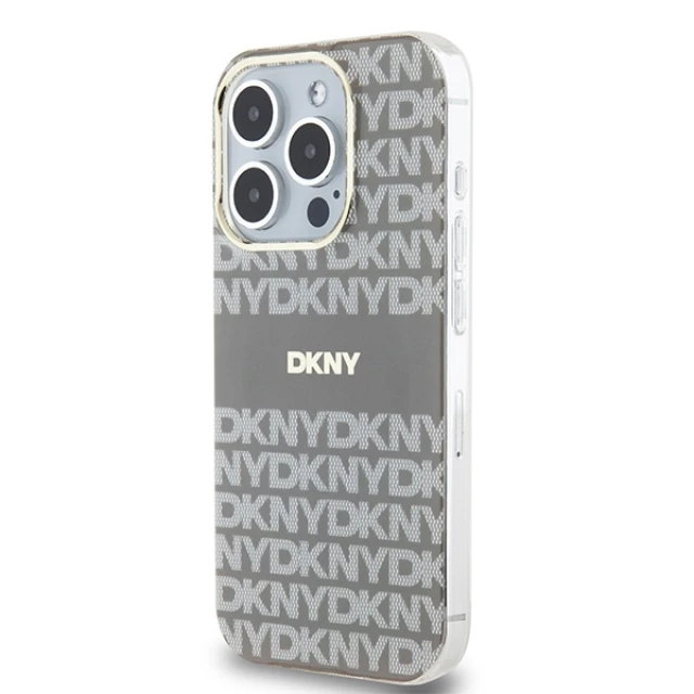 Чохол DKNY IML Mono & Stripe для iPhone 15 Pro Max Beige with MagSafe (DKHMP15XHRHSEE)