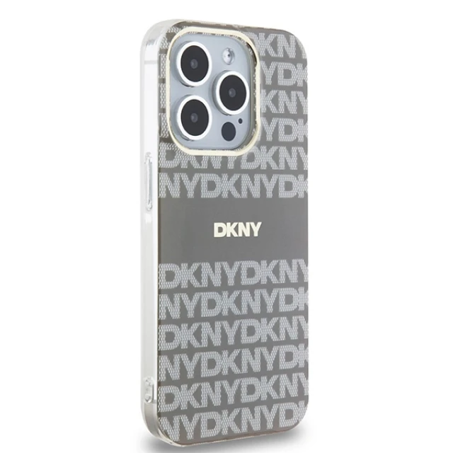 Чохол DKNY IML Mono & Stripe для iPhone 15 Pro Max Beige with MagSafe (DKHMP15XHRHSEE)