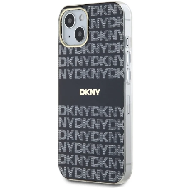Чехол DKNY IML Mono & Stripe для iPhone 15 / 14 / 13 Black with MagSafe (DKHMP15SHRHSEK)