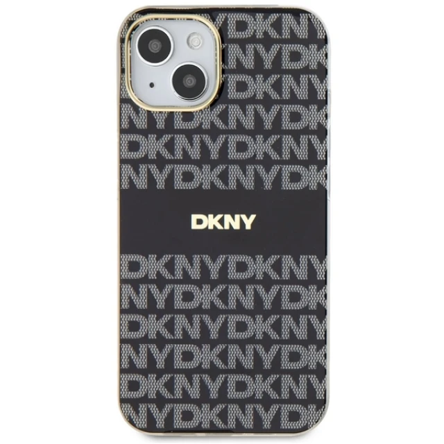 Чехол DKNY IML Mono & Stripe для iPhone 15 / 14 / 13 Black with MagSafe (DKHMP15SHRHSEK)