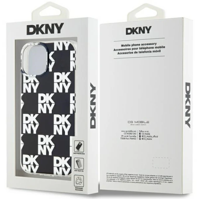 Чохол DKNY IML Checkered Mono Pattern для iPhone 15 Plus | 14 Plus Black (DKHCP15MHDLCEK)
