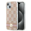 Чохол DKNY IML Checkered Mono Pattern Printed Stripes для iPhone 15 / 14 / 13 Pink with MagSafe (DKHMP15SHCPTSP)