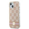 Чохол DKNY IML Checkered Mono Pattern Printed Stripes для iPhone 15 / 14 / 13 Pink with MagSafe (DKHMP15SHCPTSP)