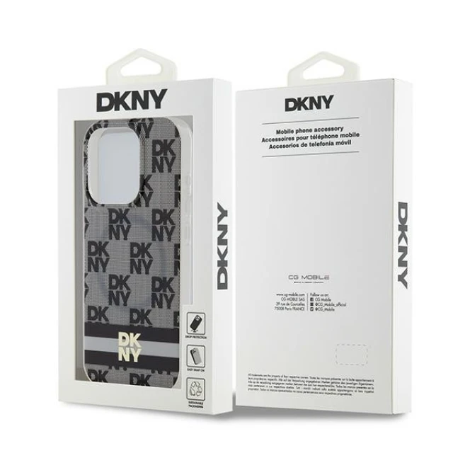 Чохол DKNY IML Checkered Mono Pattern Printed Stripes для iPhone 13 Pro Max Black with MagSafe (DKHMP13XHCPTSK)
