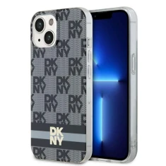 Чохол DKNY IML Checkered Mono Pattern & Printed Stripes для iPhone 15 Plus / 14 Plus Black with MagSafe (DKHMP15MHCPTSK)