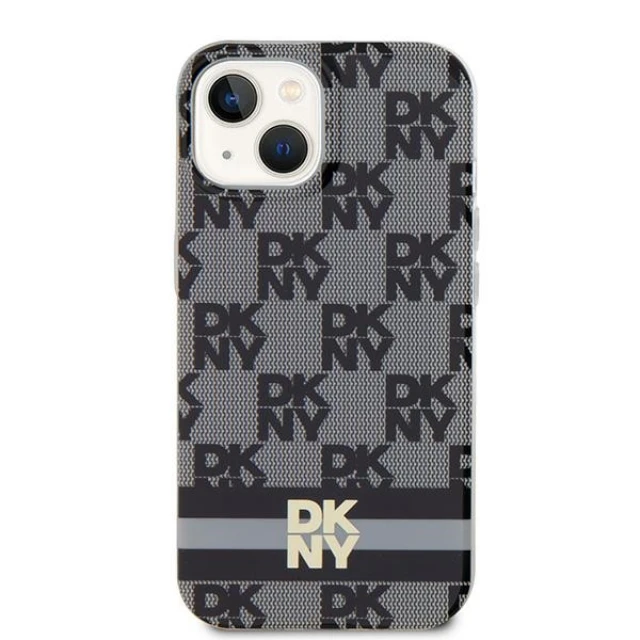 Чохол DKNY IML Checkered Mono Pattern & Printed Stripes для iPhone 15 Plus / 14 Plus Black with MagSafe (DKHMP15MHCPTSK)