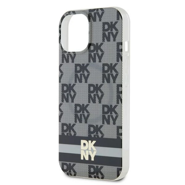 Чохол DKNY IML Checkered Mono Pattern & Printed Stripes для iPhone 15 Plus / 14 Plus Black with MagSafe (DKHMP15MHCPTSK)