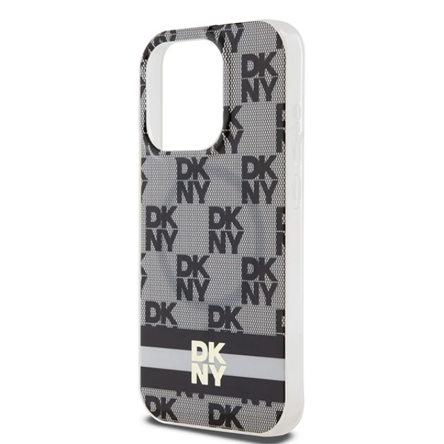 Чохол DKNY IML Checkered Mono Pattern Printed Stripes для iPhone 15 Pro Black with MagSafe (DKHMP15LHCPTSK)