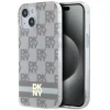 Чохол DKNY IML Checkered Mono Pattern & Printed Stripes для iPhone 14 / 15 / 13 Beige with MagSafe (DKHMP14SHCPTSE)
