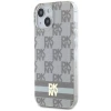 Чохол DKNY IML Checkered Mono Pattern & Printed Stripes для iPhone 14 / 15 / 13 Beige with MagSafe (DKHMP14SHCPTSE)