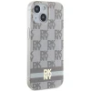Чохол DKNY IML Checkered Mono Pattern & Printed Stripes для iPhone 14 / 15 / 13 Beige with MagSafe (DKHMP14SHCPTSE)