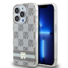 Чохол DKNY IML Checkered Mono Pattern Printed Stripes для iPhone 14 Pro Max Beige with MagSafe (DKHMP14XHCPTSE)
