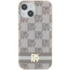 Чохол DKNY IML Checkered Mono Pattern & Printed Stripes для iPhone 15 / iPhone 14 / iPhone 13 Beige with MagSafe (DKHMP15SHCPTSE)
