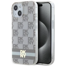Чохол DKNY IML Checkered Mono Pattern для iPhone 15 Plus / iPhone 14 Plus Beige with MagSafe (DKHMP15MHCPTSE)