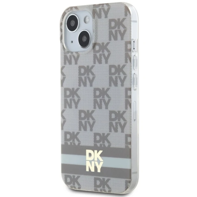 Чехол DKNY IML Checkered Mono Pattern для iPhone 15 Plus / iPhone 14 Plus Beige with MagSafe (DKHMP15MHCPTSE)