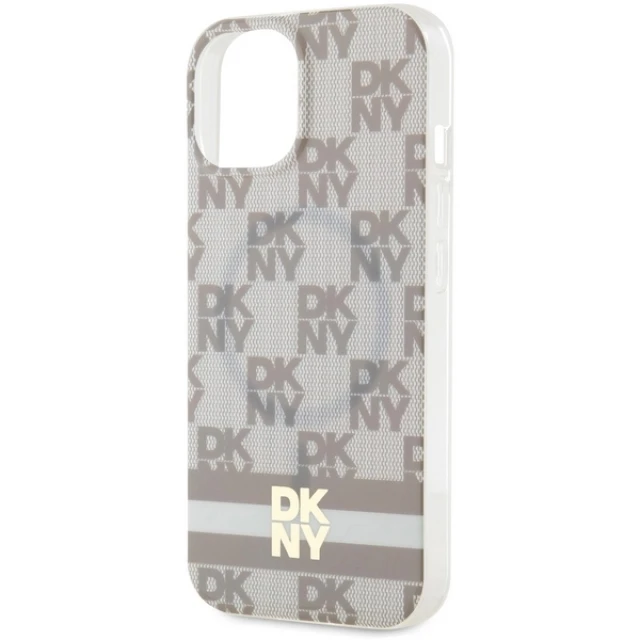 Чехол DKNY IML Checkered Mono Pattern для iPhone 15 Plus / iPhone 14 Plus Beige with MagSafe (DKHMP15MHCPTSE)