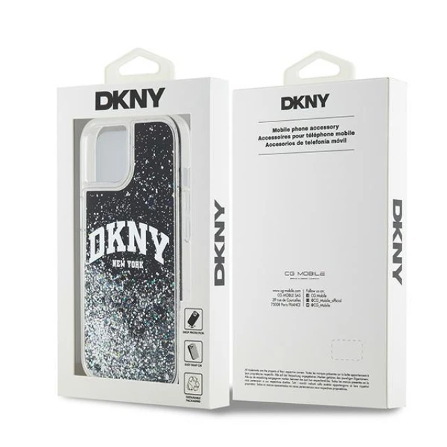 Чохол DKNY Liquid Glitter Big Logo для iPhone 15 / 14 Black (DKHCP14SLBNAEK)