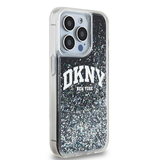 Чехол DKNY Liquid Glitter Big Logo для iPhone 15 Pro Black (DKHCP15LLBNAEK)