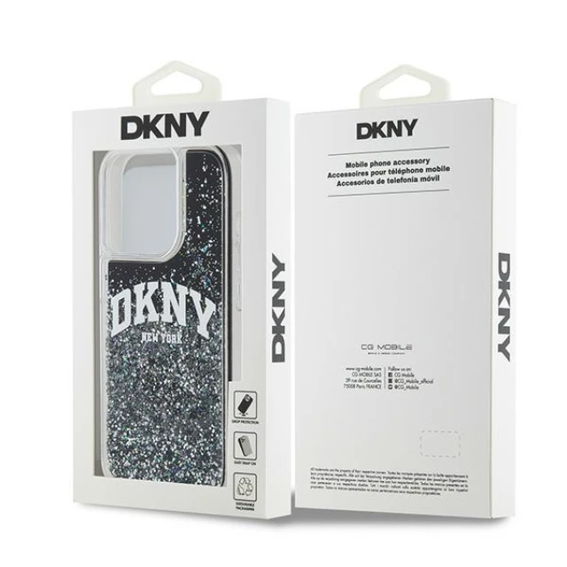 Чехол DKNY Liquid Glitter Big Logo для iPhone 15 Pro Black (DKHCP15LLBNAEK)