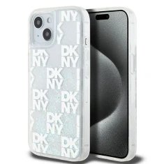 Чохол DKNY Liquid Glitter Multilogo для iPhone 15 / 14 / 13 White (DKHCP15SLCPEPT)