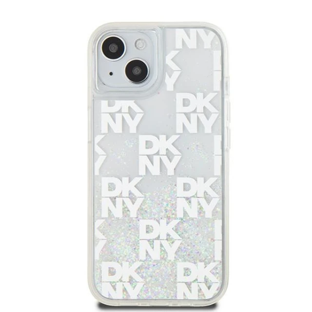 Чохол DKNY Liquid Glitter Multilogo для iPhone 15 / 14 / 13 White (DKHCP15SLCPEPT)