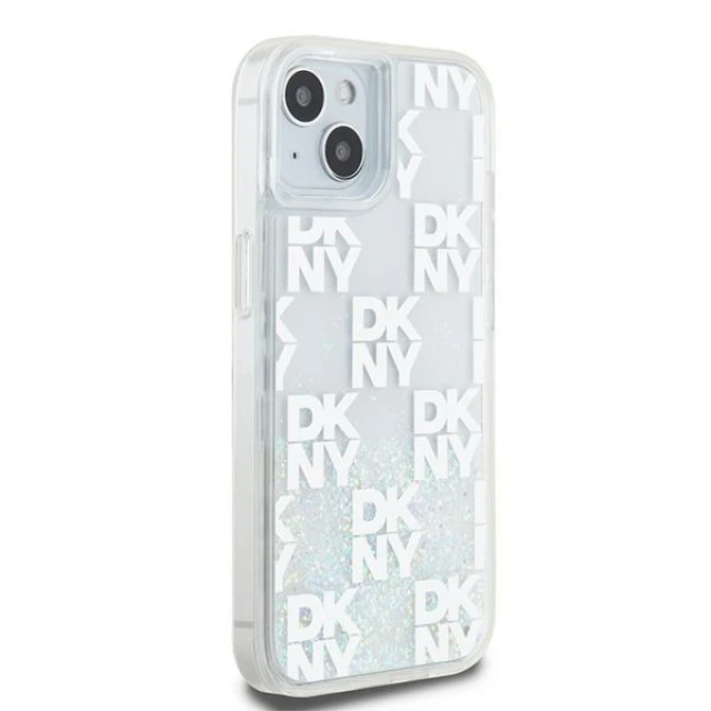 Чохол DKNY Liquid Glitter Multilogo для iPhone 15 / 14 / 13 White (DKHCP15SLCPEPT)