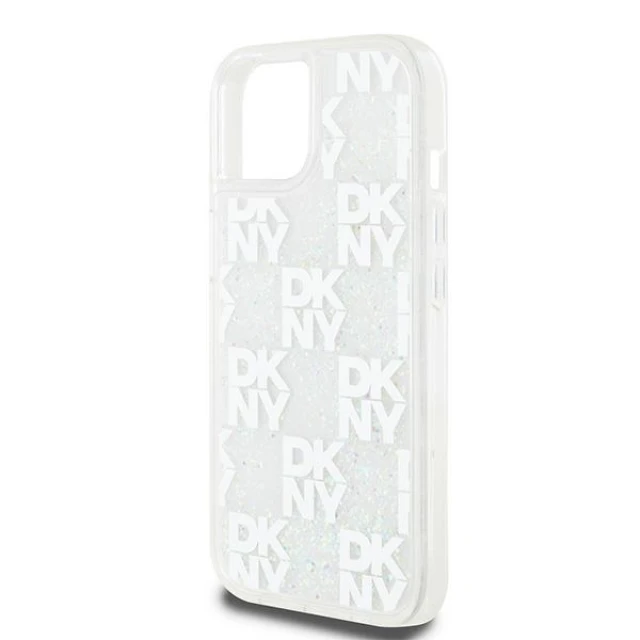 Чохол DKNY Liquid Glitter Multilogo для iPhone 15 / 14 / 13 White (DKHCP15SLCPEPT)