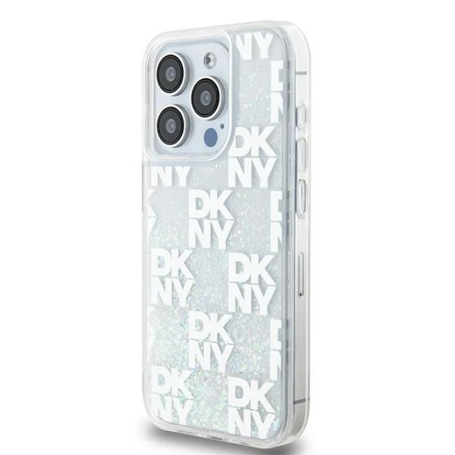 Чохол DKNY Liquid Glitter Multilogo для iPhone 15 Pro White (DKHCP15LLCPEPT)