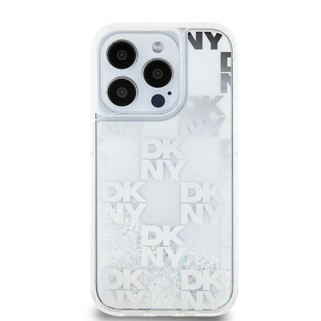 Чохол DKNY Liquid Glitter Multilogo для iPhone 15 Pro White (DKHCP15LLCPEPT)