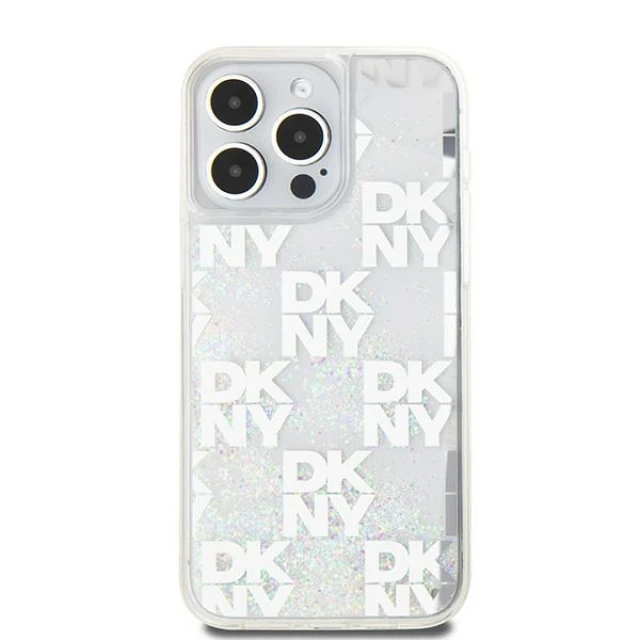 Чохол DKNY Liquid Glitter Multilogo для iPhone 15 Pro Max White (DKHCP15XLCPEPT)
