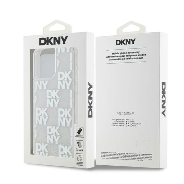 Чохол DKNY Liquid Glitter Multilogo для iPhone 15 Pro Max White (DKHCP15XLCPEPT)